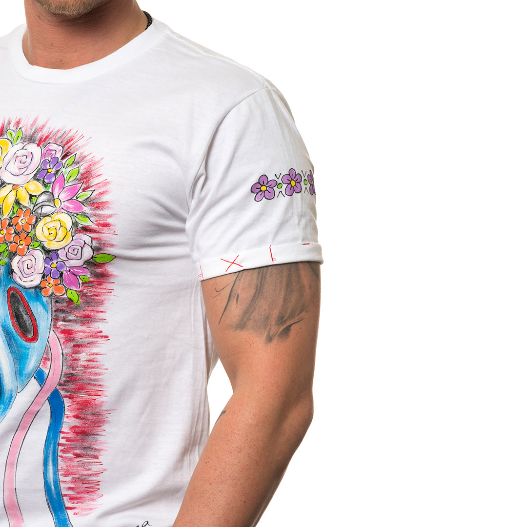 t-shirt-bianco-dipinto-uomo-masca-traditionala-dobrogea-2-2