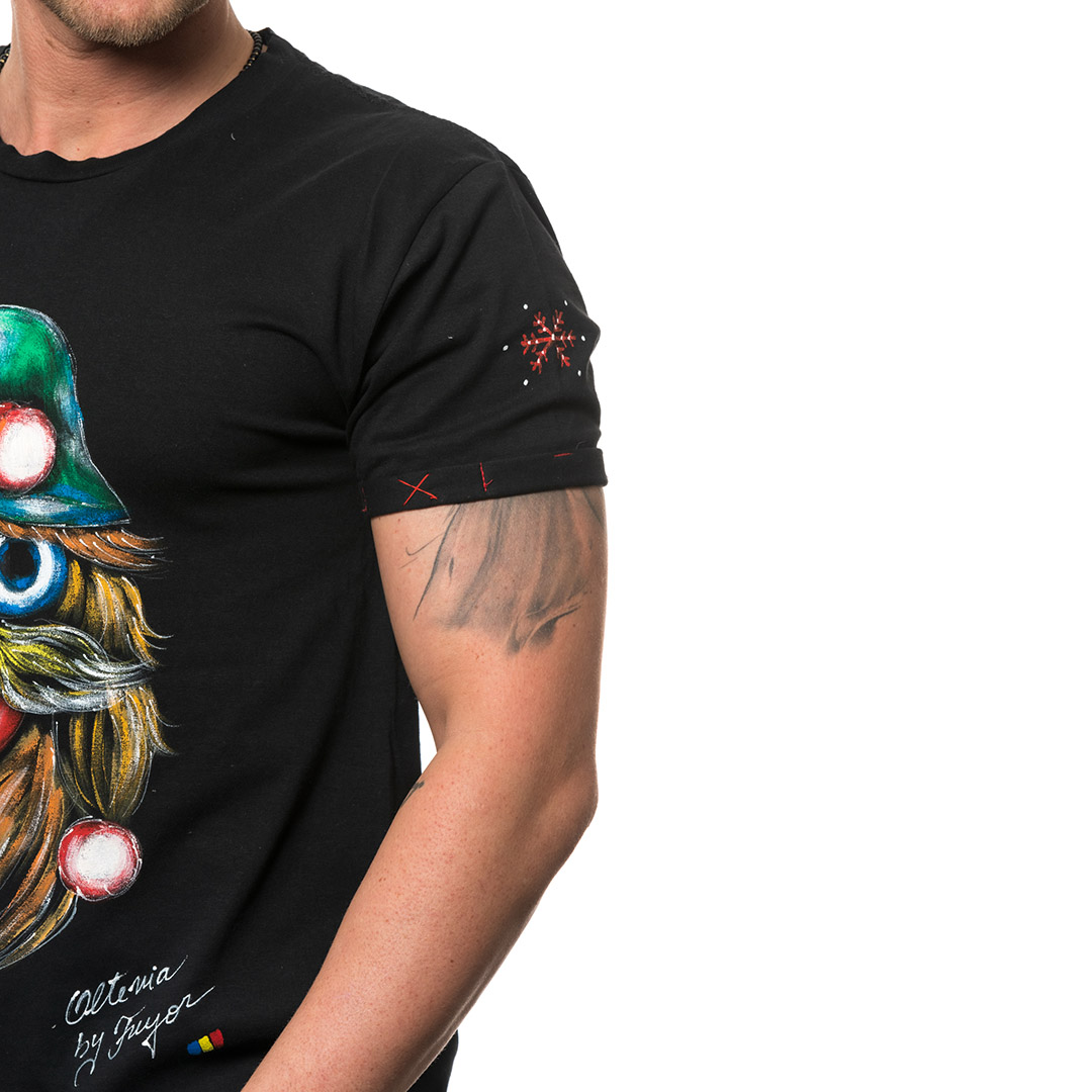 t-shirt-nero-dipinto-uomo-masca-traditionala-oltenia-1-3