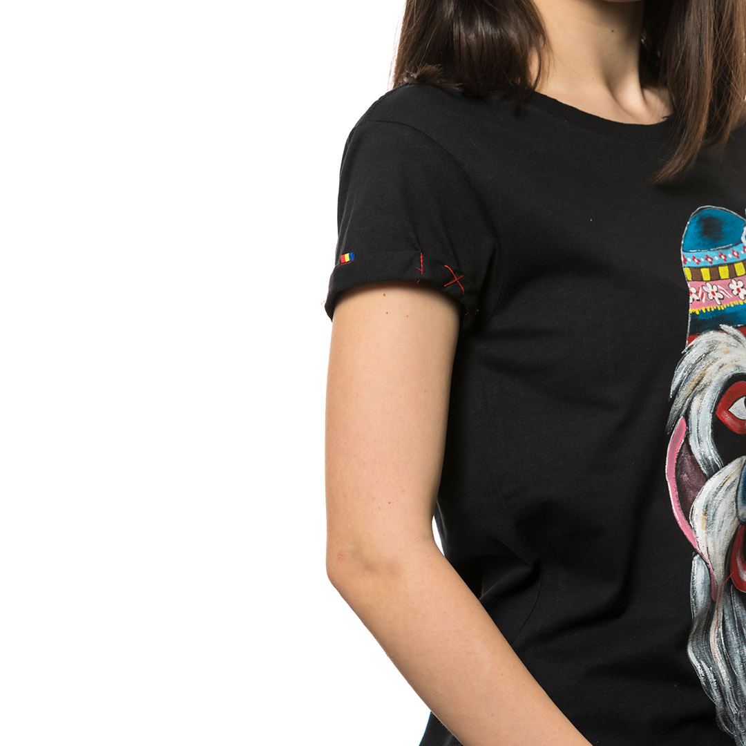 t-shirt-nero-donna-masca-traditionala-bucovina-2-2