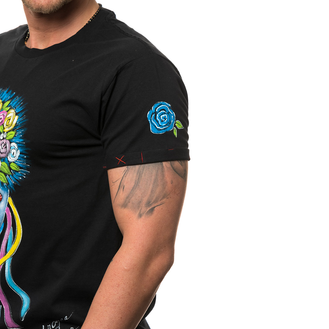 t-shirt-nero-dipinto-uomo-masca-traditionala-dobrogea-1-3