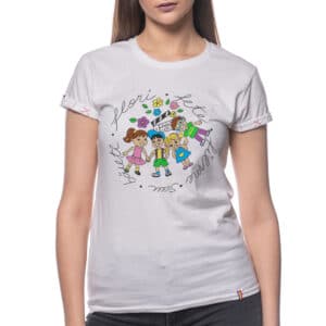 T-shirt “FLORI FETE FILME SI BAIETI”